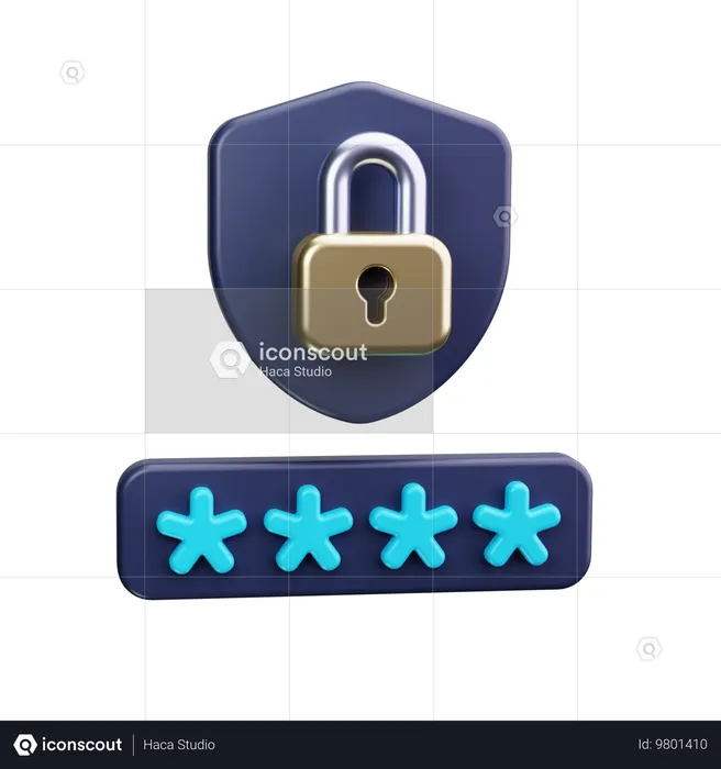 Seguridad del ordenador portátil  3D Icon