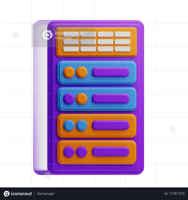 Seguridad de internet del servidor  3D Icon