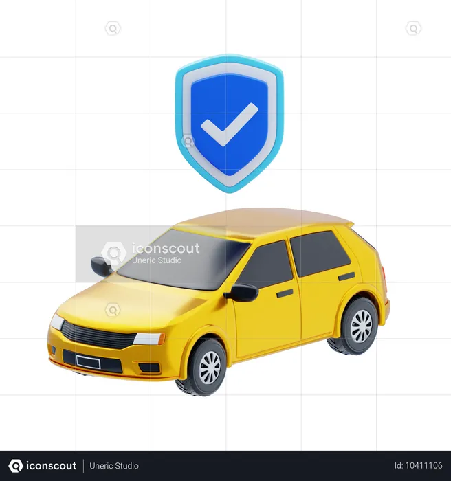 Seguridad del vehículo  3D Icon