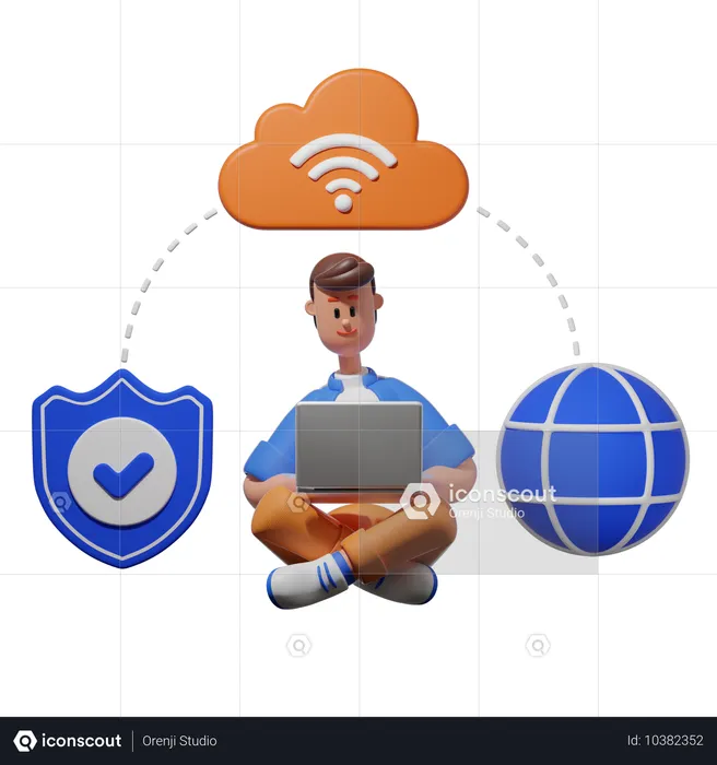 Seguridad VPN  3D Illustration