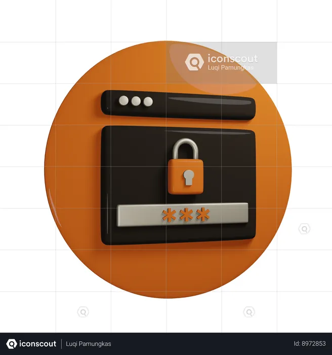 Seguridad Web  3D Icon