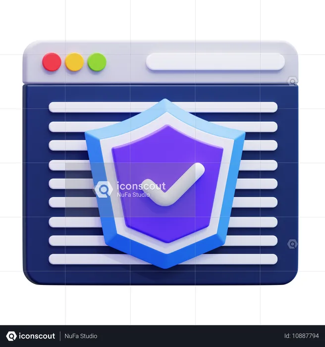 Seguridad Web  3D Icon