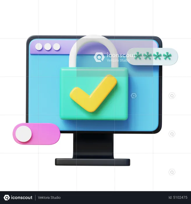 Seguridad Web  3D Icon