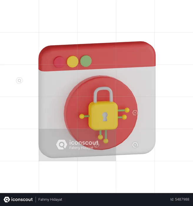 Seguridad Web  3D Icon