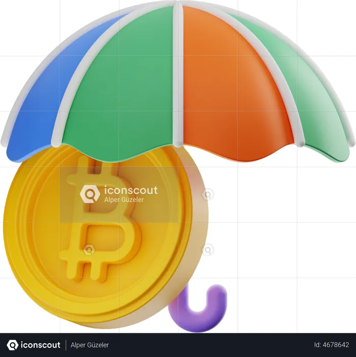 Seguro bitcoin  3D Illustration