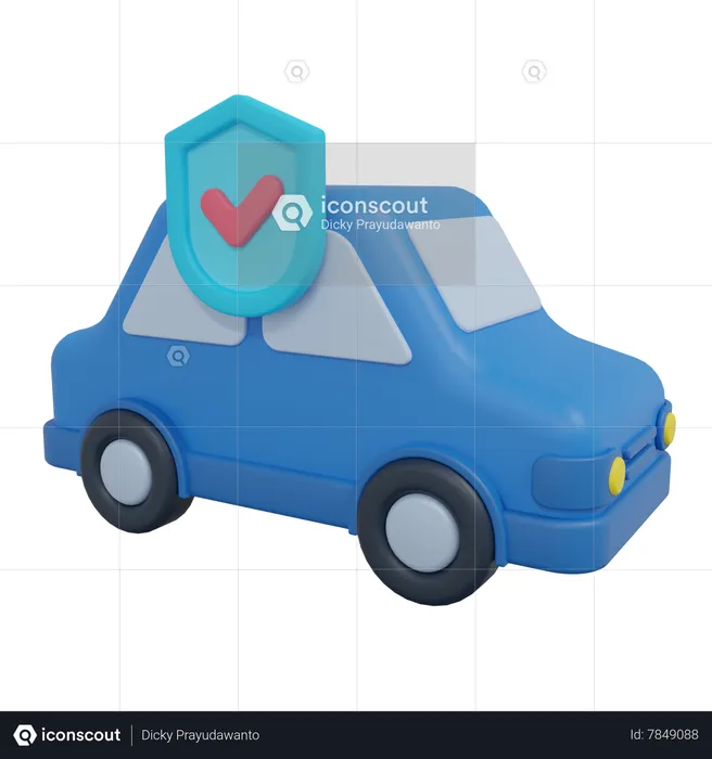 Seguro de auto  3D Icon