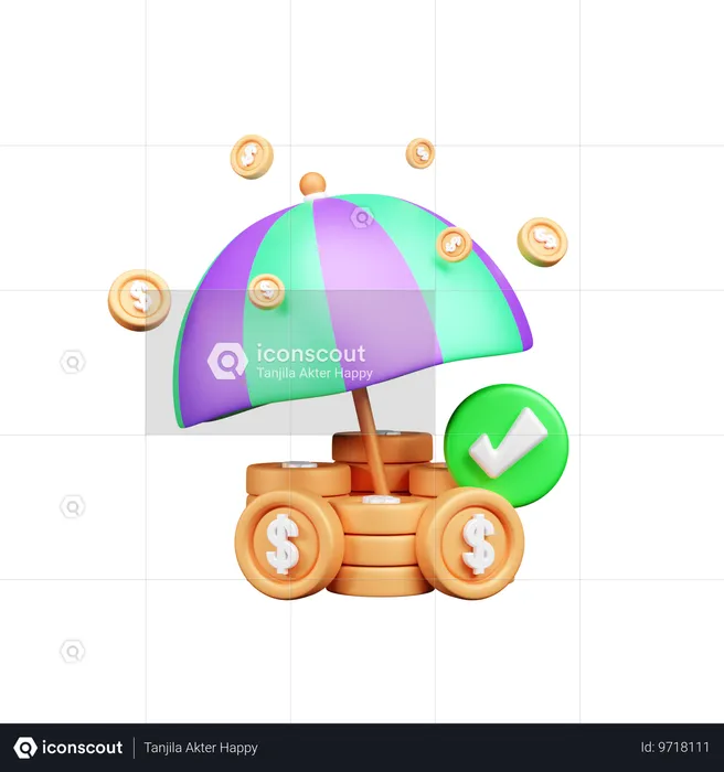 Seguro de dinero  3D Icon