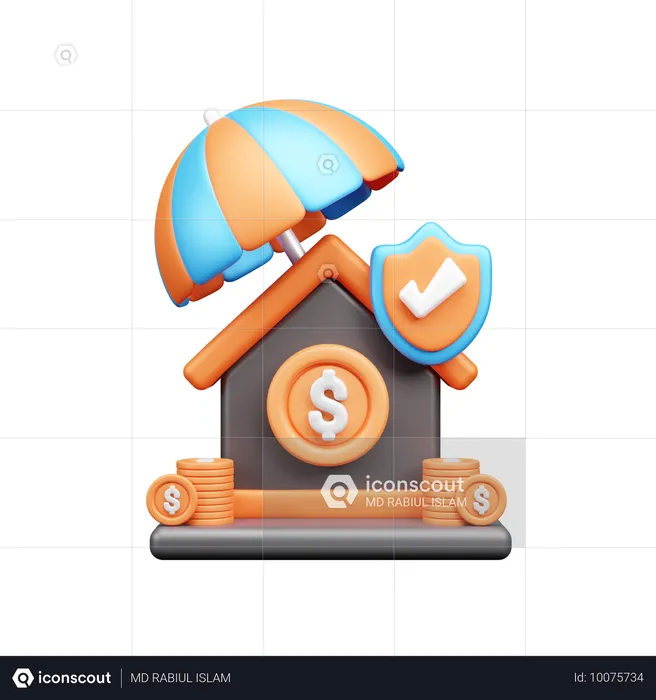 Seguro de hogar  3D Icon