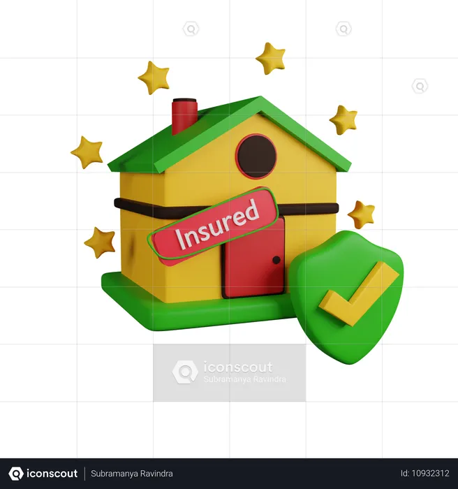 Seguro de hogar  3D Icon