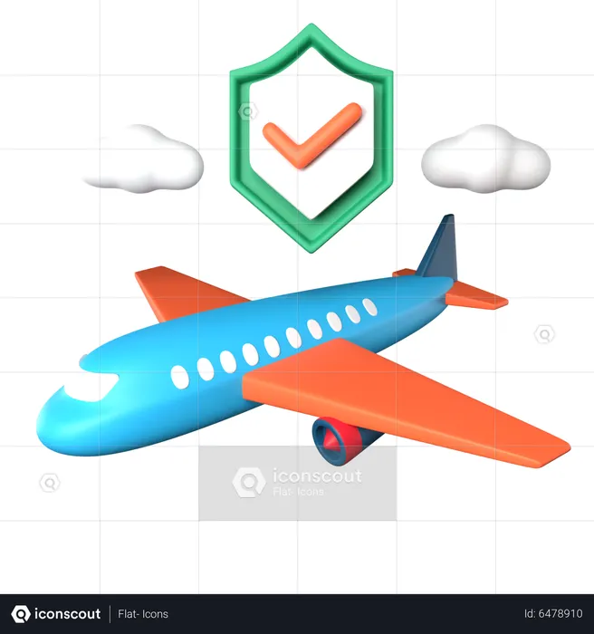 Seguro de viaje  3D Icon