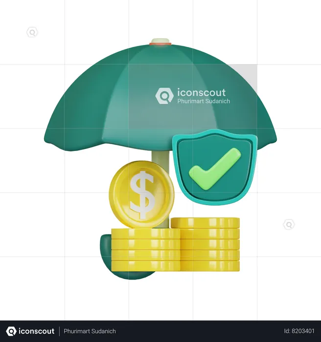 Seguro financeiro  3D Icon