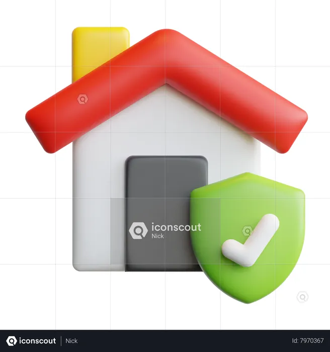 Seguro de hogar  3D Icon