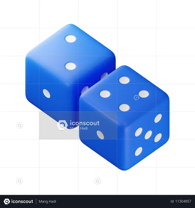 Seis dados  3D Icon
