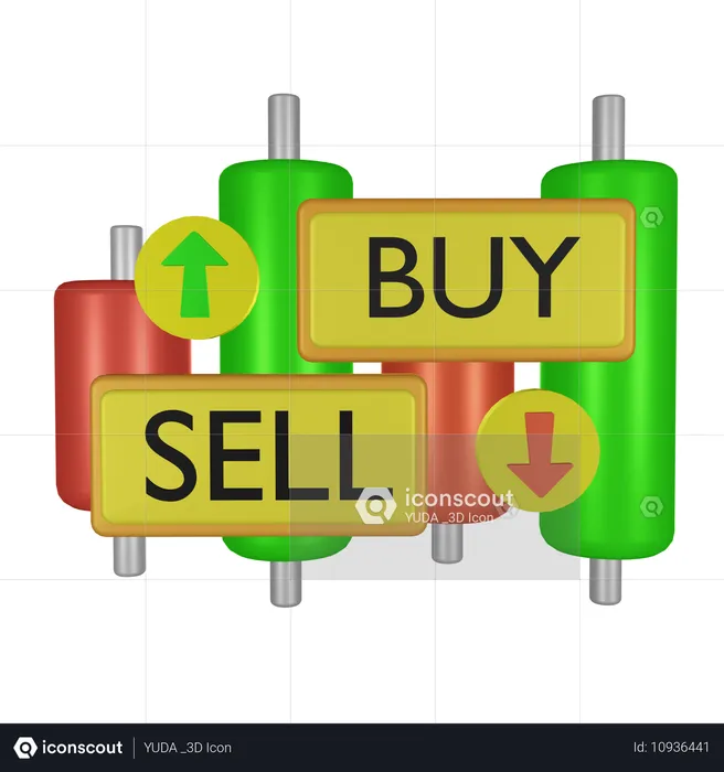 Sell and Buy  3D Icon