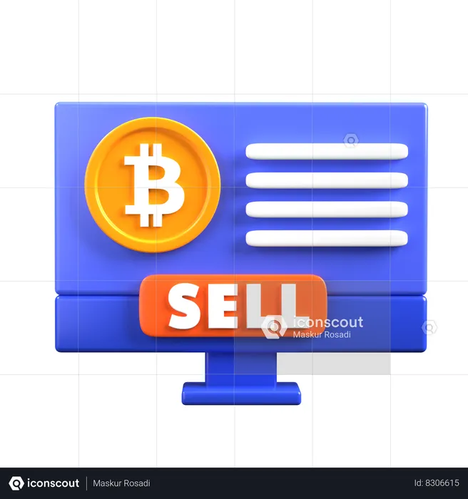 Sell Bitcoin  3D Icon