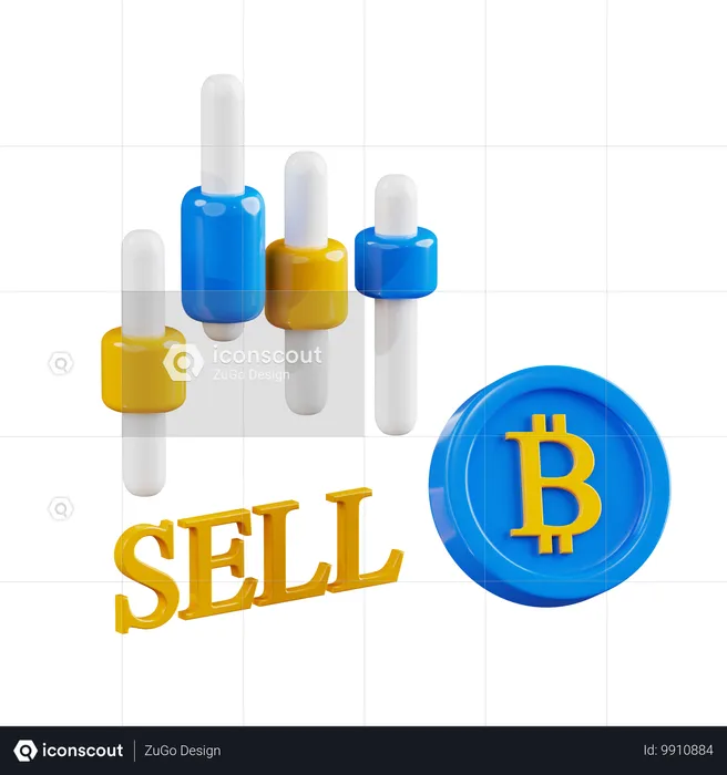 Sell Bitcoin  3D Icon