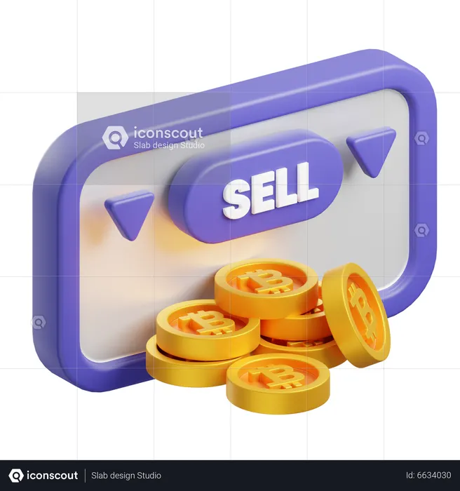 Sell Bitcoin  3D Icon