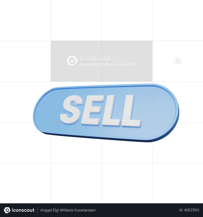 Sell button  3D Illustration