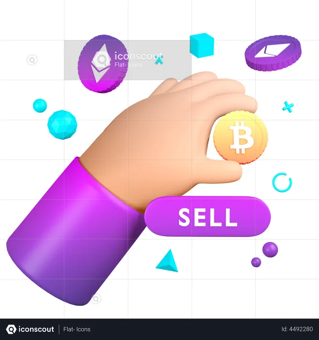 Sell Crypto  3D Illustration