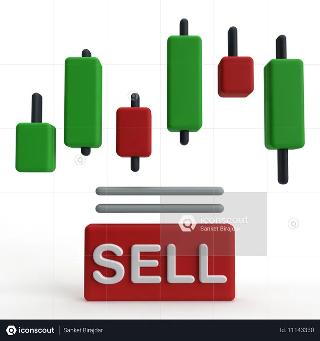 Sell Stock  3D Icon