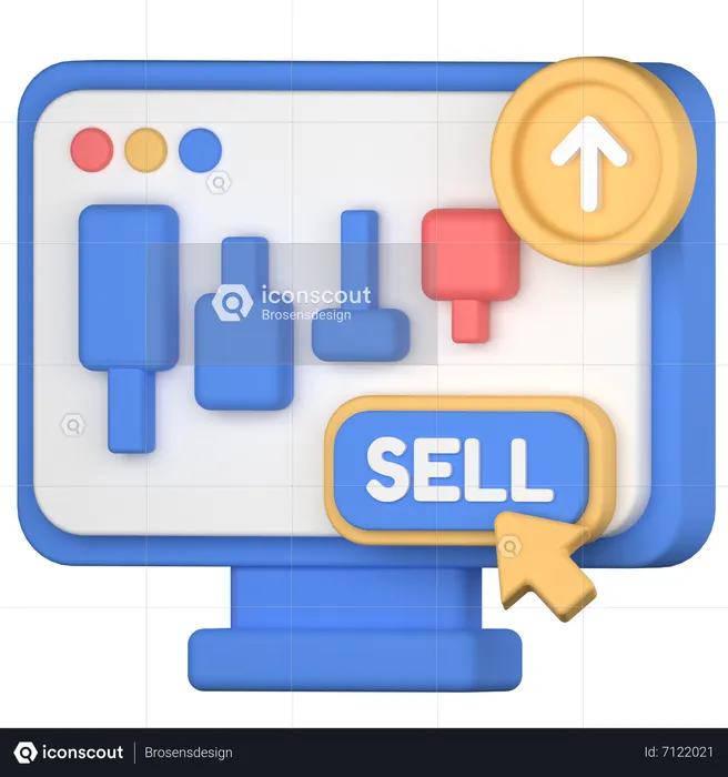 Sell stock  3D Icon