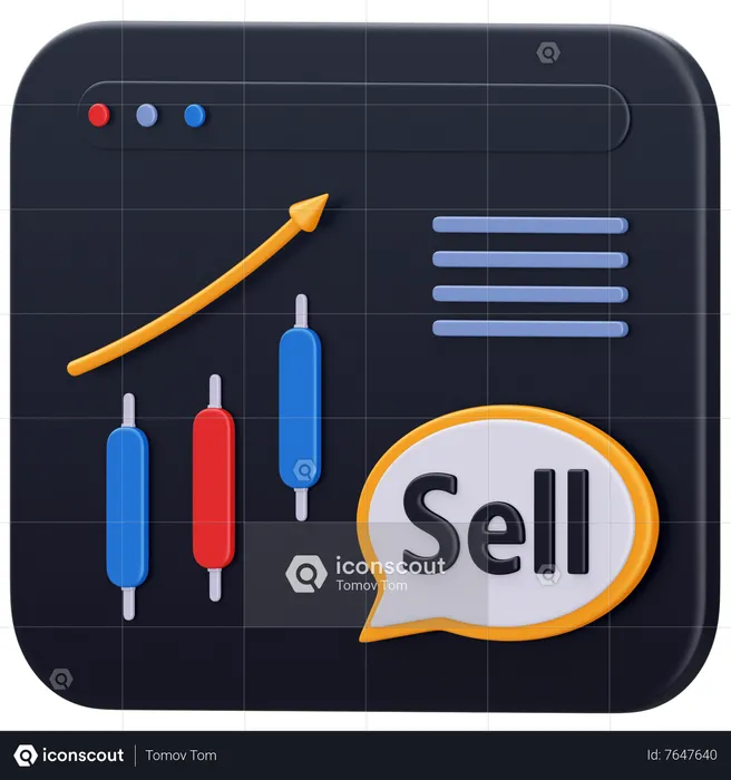 Sell Trading  3D Icon