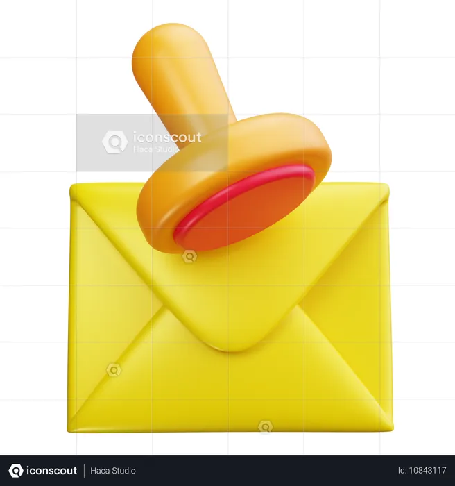 Sello de carta  3D Icon