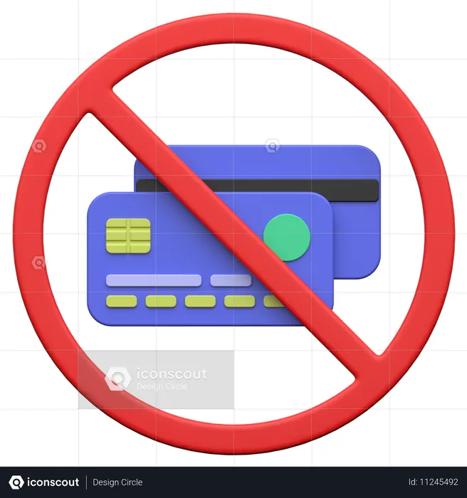 Sem pagamento com cartão  3D Icon
