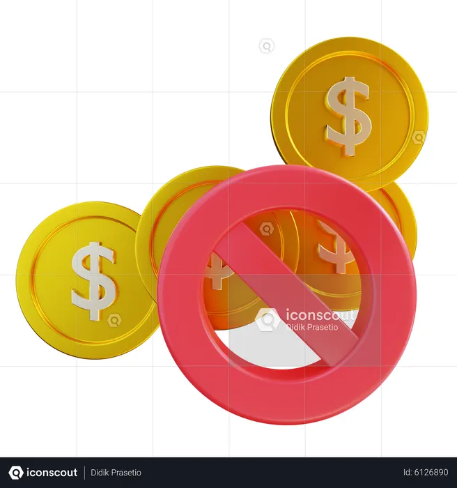 Sem dinheiro  3D Icon