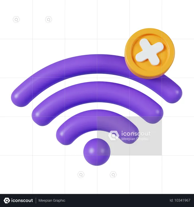 Sem wi-fi  3D Icon