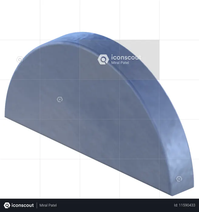 Semi Circle Shape  3D Icon