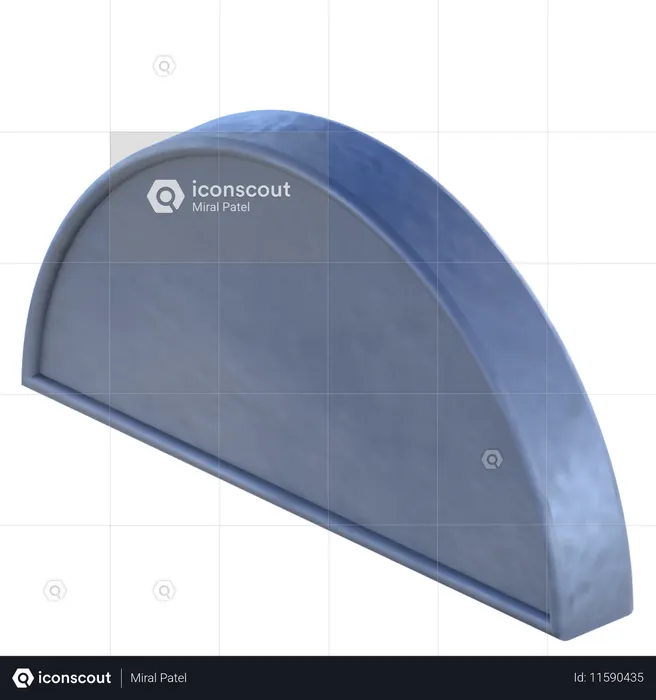 Semi Circle Shape  3D Icon