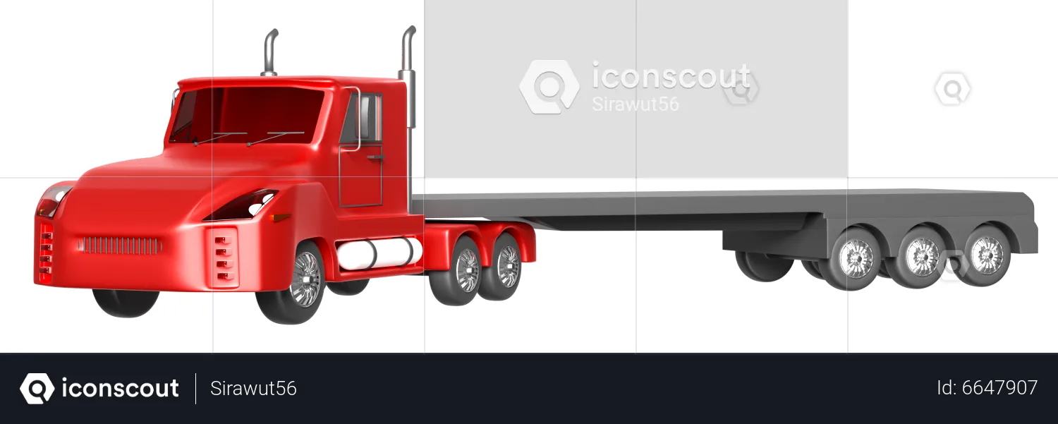 Semi Truck  3D Illustration