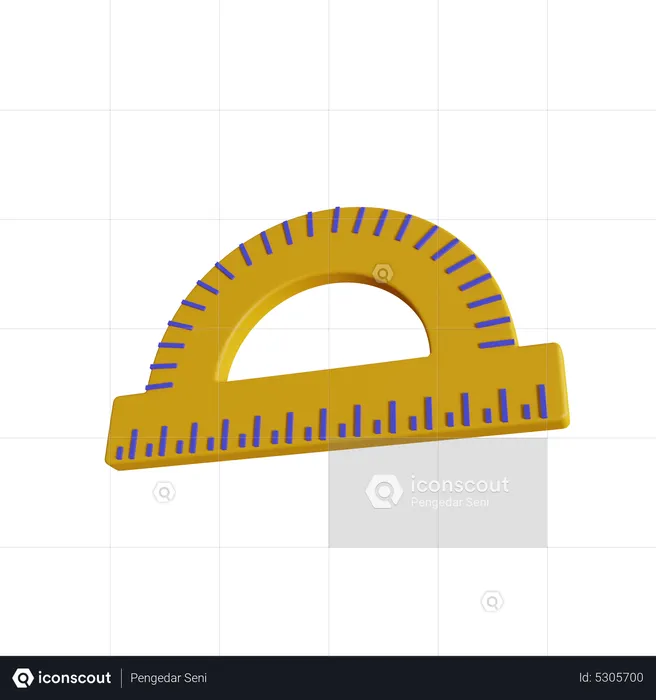 Semicircle Ruler  3D Icon