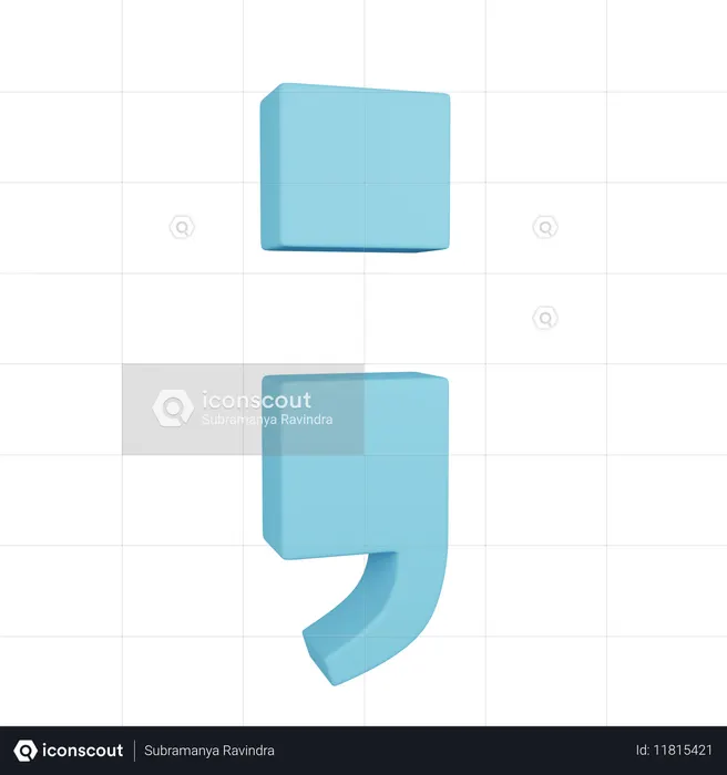 Semicolon  3D Icon