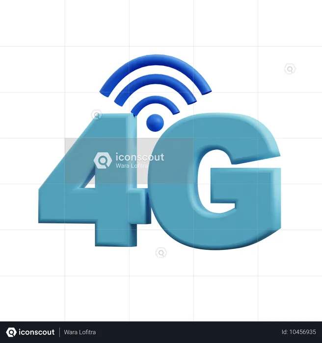 Señal 4G  3D Icon