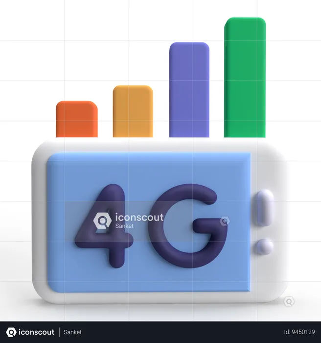 Señal 4g  3D Icon