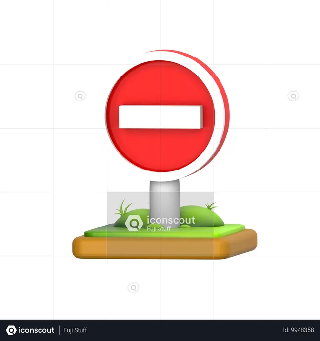 Señal de entrada prohibida  3D Icon