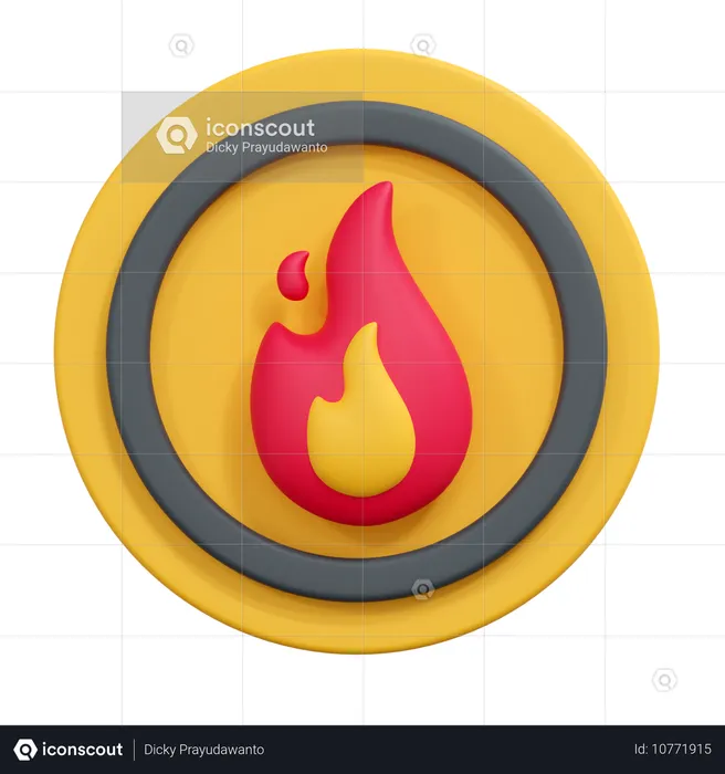 Señal de fuego  3D Icon