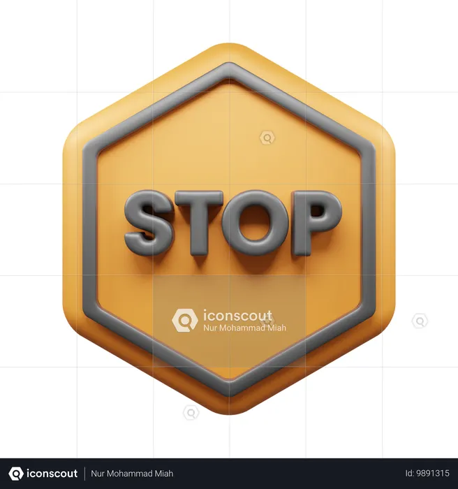 Señal de stop  3D Icon