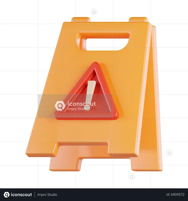 Señal de piso mojado  3D Icon