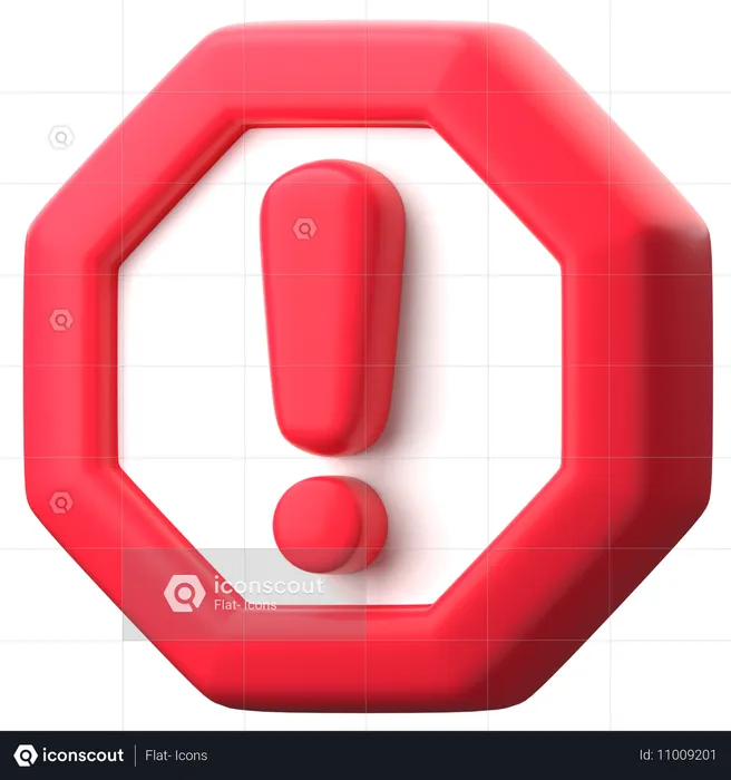 Señal de precaución  3D Icon