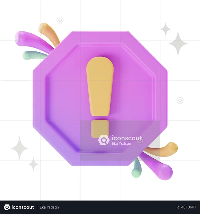 Señal de precaución  3D Icon