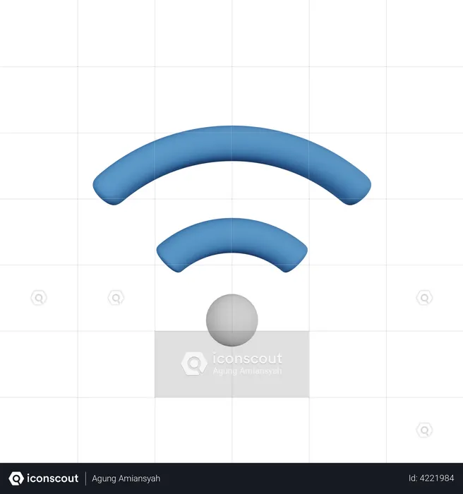 Señal wifi media  3D Illustration