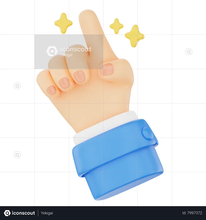 Señalar con un gesto de la mano con un dedo.  3D Icon