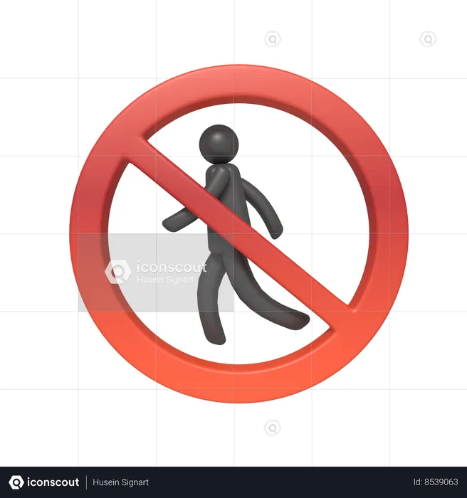 Señales de prohibición para peatones  3D Icon