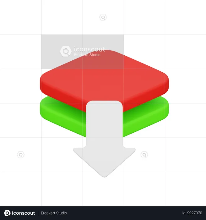 Send Backward Layer  3D Icon