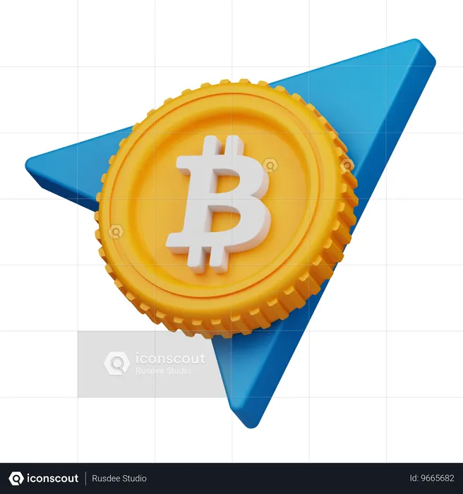 Send Bitcoin  3D Icon
