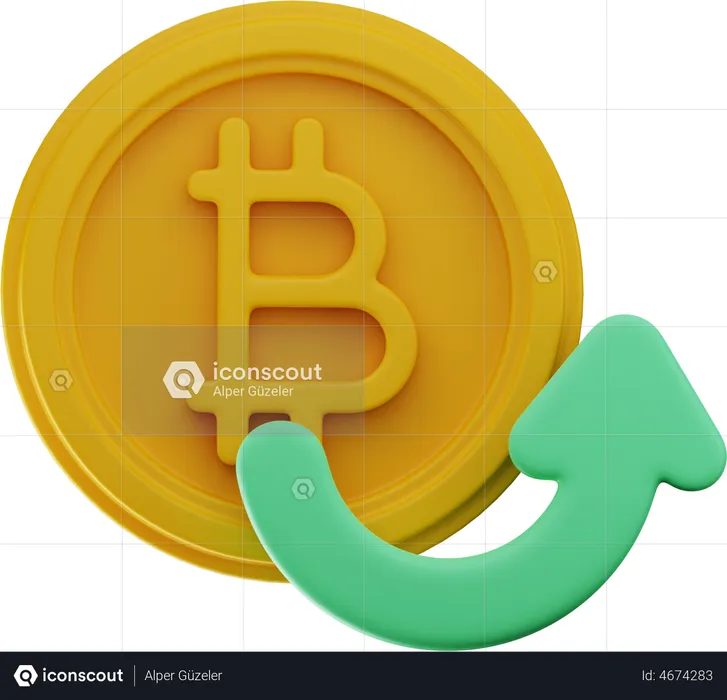 Send Bitcoin  3D Illustration