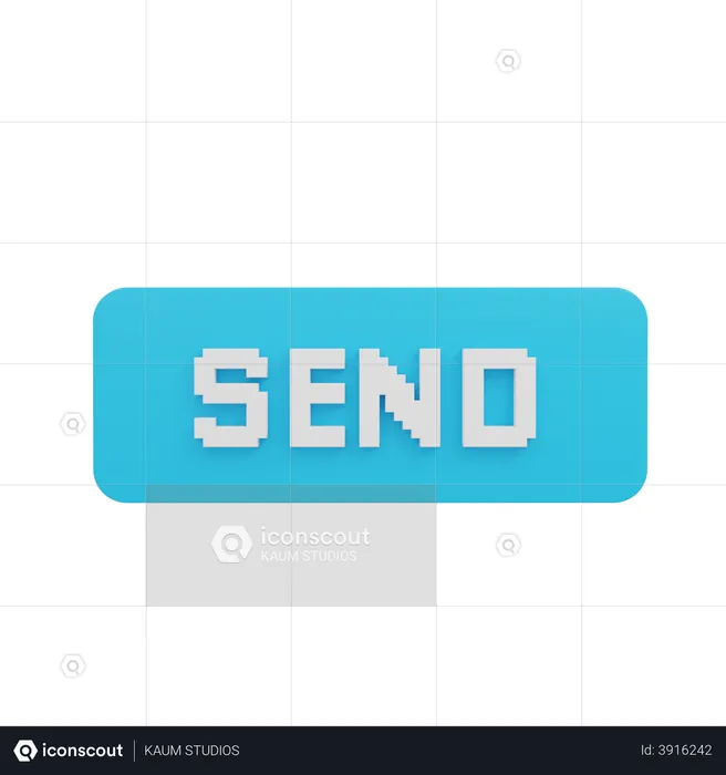 Send Button  3D Illustration